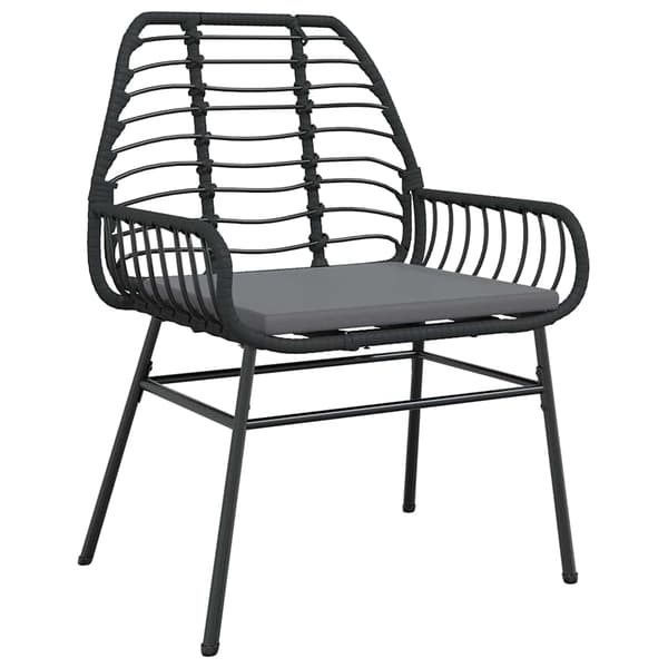 vidaXL Have Spisebordssæt 5 pcs Sort polyrattan