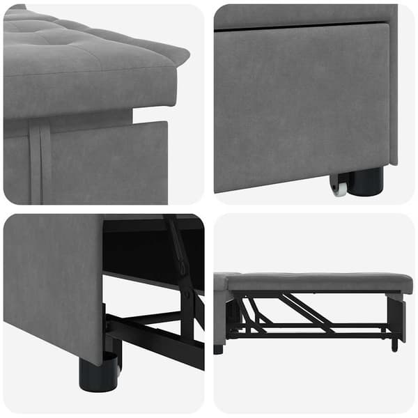 vidaXL Udtrækssofa Mørkegrå 194 x 67 x 82 cm Microfiber