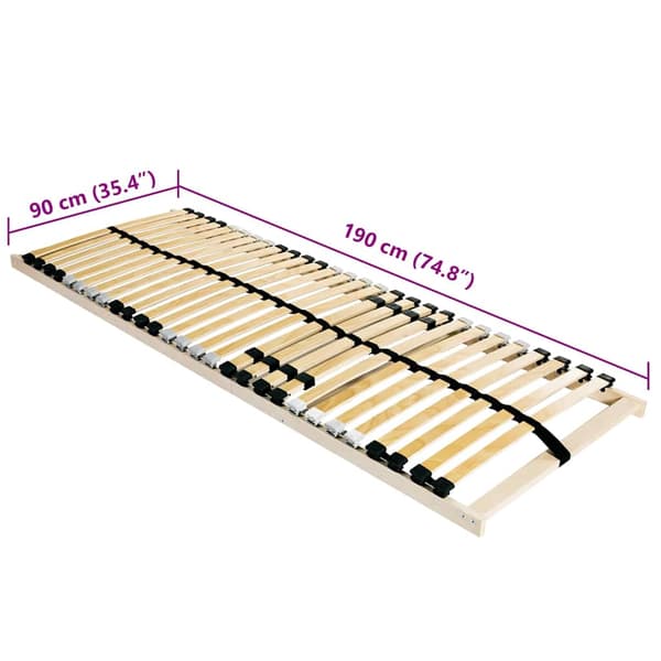vidaXL Lamelbund Brun 90 x 190 cm Solid bøg