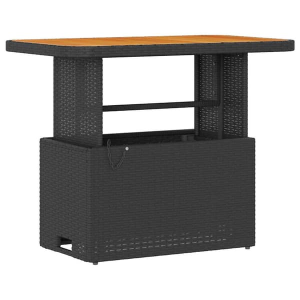 vidaXL Have Spisebordssæt Sort polyrattan