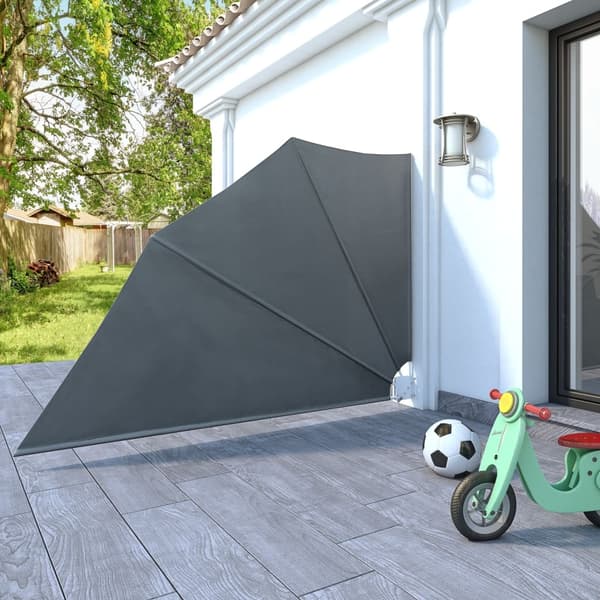 vidaXL sammenklappelig sidemarkise til altan grå 160 x 240 cm