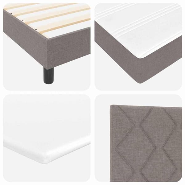 vidaXL Box spring seng med madras Gråbrun 200 x 100 cm Polyester