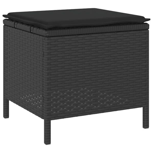 vidaXL Have Spisebordssæt Sort polyrattan