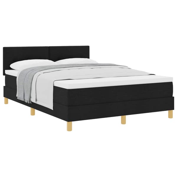 vidaXL Box spring seng med madras Sort 140 x 200 cm Stof