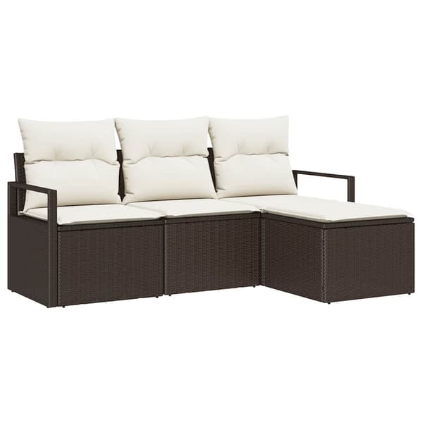 vidaXL Sofa Sæt 4 pcs Brun polyrattan