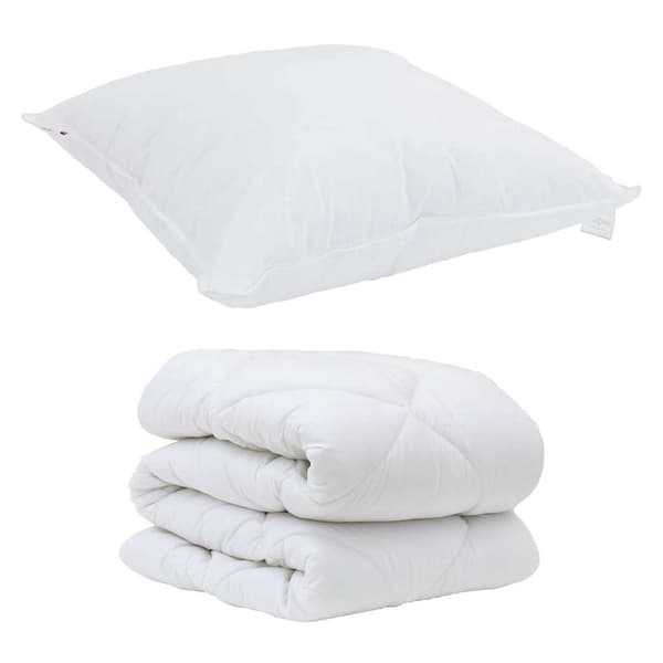 vidaXL Dyne med pude 2 pcs Hvid Microfiber