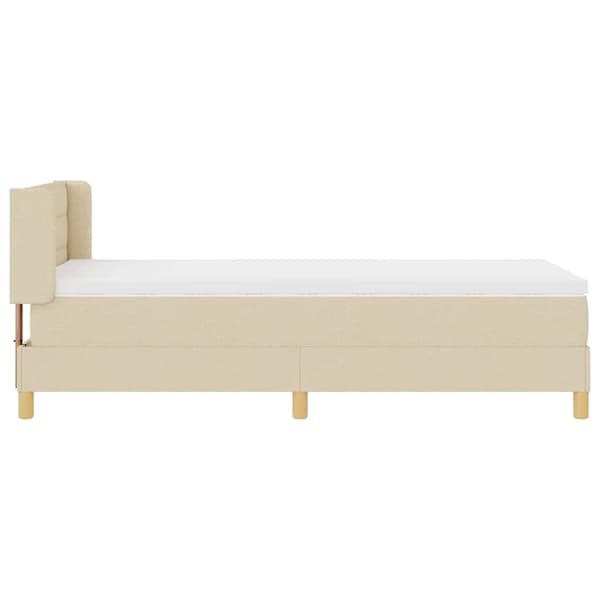 vidaXL Box spring seng med madras Creme 200 x 100 cm Polyester