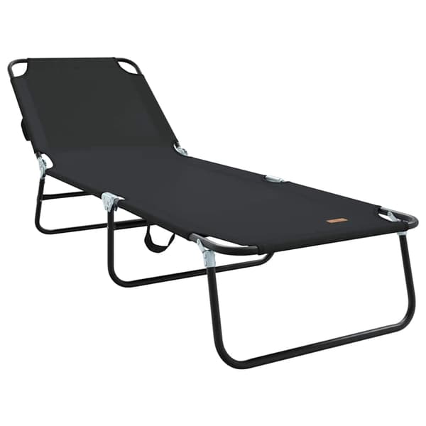 vidaXL Foldestol Sort 188 x 57 x 86,5 cm Polyester
