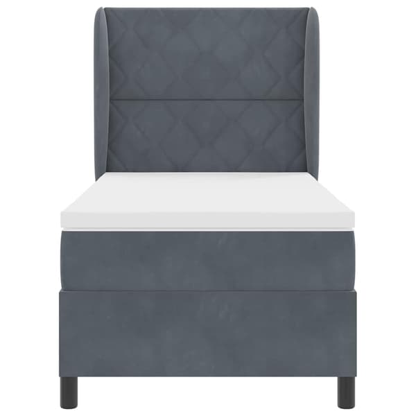 vidaXL Box spring seng med madras Mørkegrå 200 x 90 cm Polyester