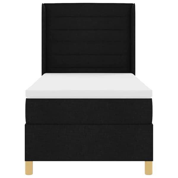 vidaXL Boxmadras med LED-strips Sort 3FT Enkelt stof