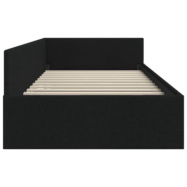 vidaXL Hjørnesengramme Sort 90 x 200 cm Stof