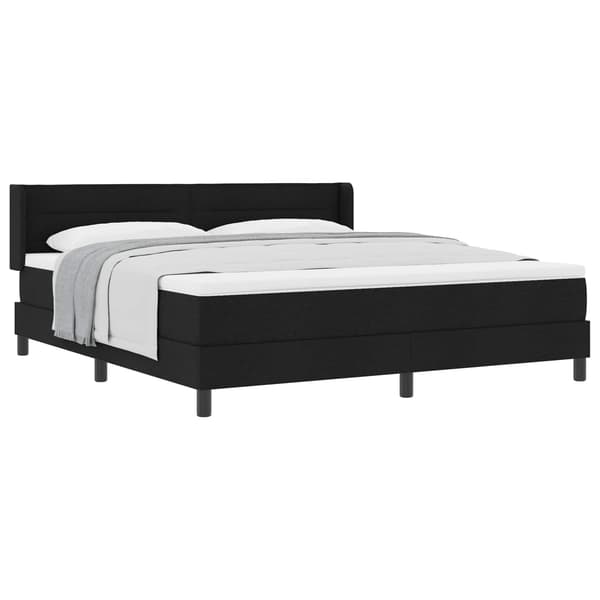 vidaXL Box spring seng med madras Sort 200 x 180 cm Polyester