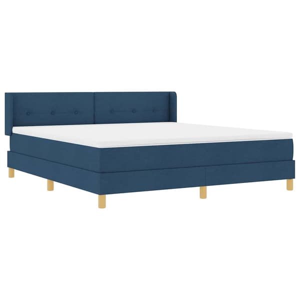 vidaXL Box spring seng med madras Blå 200 x 180 cm Polyester