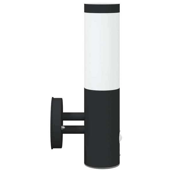 vidaXL Udendørslampe med bevægelsessensor 2 stk. Sort Rustfrit stål IP44