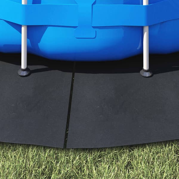 vidaXL Pool Bundark Sort Ø 244 cm Polyester geotekstil