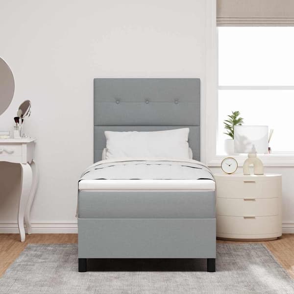vidaXL Box spring seng med madras Lysegrå 80 x 200 cm Stof
