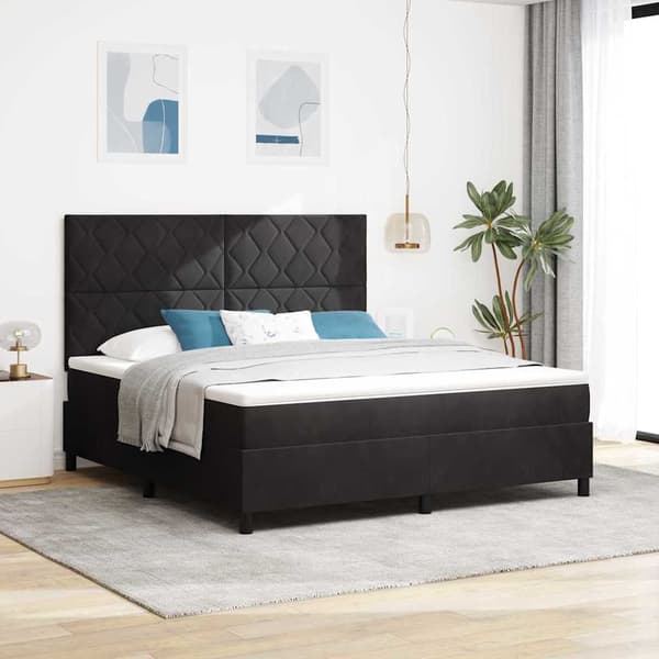 vidaXL Box spring seng med madras Sort 180 x 200 cm Stof
