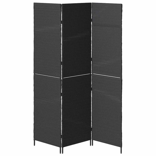vidaXL Rumdeler Sort 146 x 180 cm polyrattan