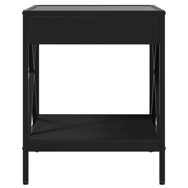 vidaXL sofabord med Infinity LED-lys 40x40x49 cm sort
