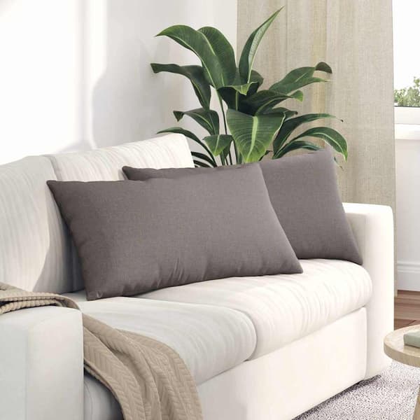 vidaXL Sofapuder 2 pcs Gråbrun 80 x 40 cm Stof