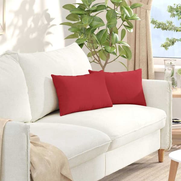 vidaXL Sofapuder 2 pcs Rød 50 x 30 cm Stof