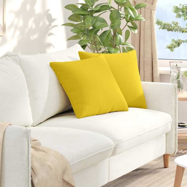 vidaXL Sofapuder 2 pcs Lys Gul 45 x 45 cm Stof