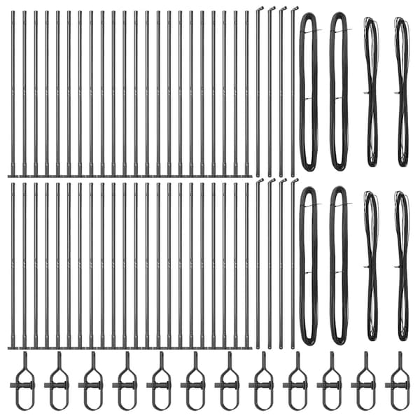 vidaXL Hegnspæl 52 pcs Grå 3,2 x 3,2 x 150 cm
