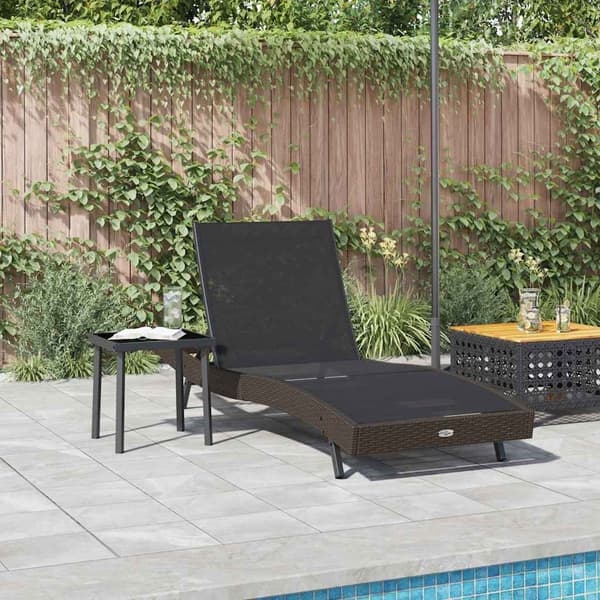 vidaXL Solstol 2 pcs Sort og Brunt polyrattan