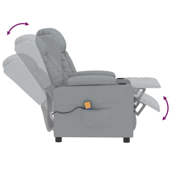 vidaXL massagestol stof lysegrå