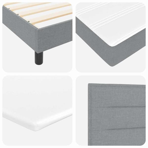 vidaXL Box spring seng med madras Lysegrå 200 x 80 cm Polyester