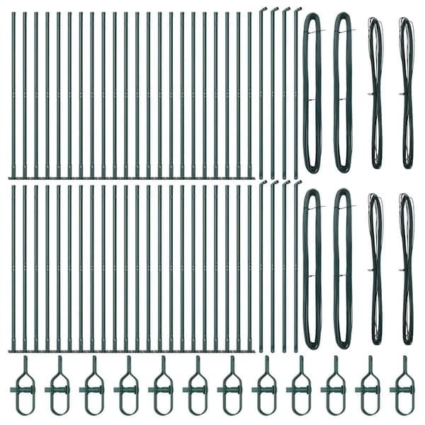 vidaXL Hegnspæl 52 pcs Grå 3,2 x 3,2 x 150 cm