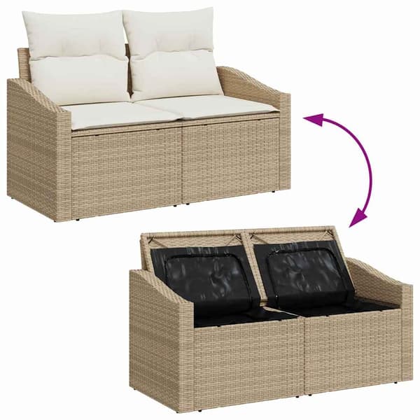 vidaXL Sofa Sæt med pude 8 pcs polyrattan