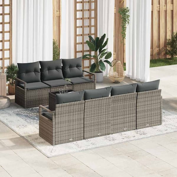 vidaXL Sofa Sæt 8 pcs Grå polyrattan