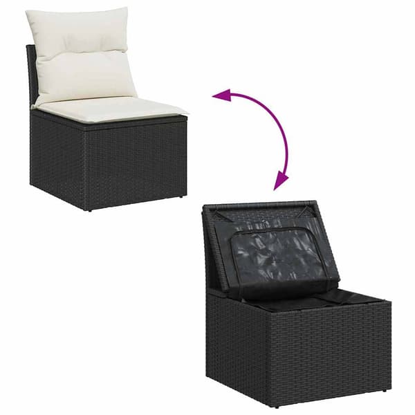 vidaXL Havesofa Sæt 7 pcs Sort, hvid