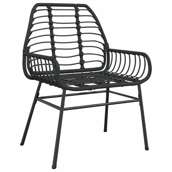 vidaXL 7 dele spisebordssæt til haven polyrattan glas sort