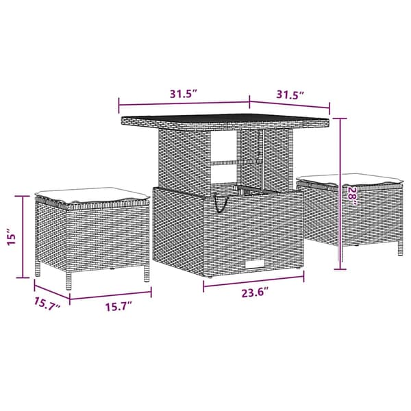 vidaXL Havesofa Sæt 10 pcs Sort polyrattan
