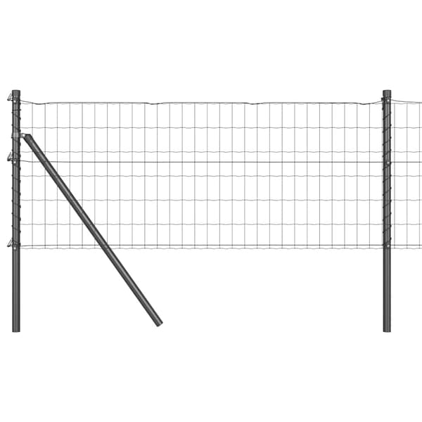 vidaXL Hegn med stolper Grå 0.6 x 50 m Stål