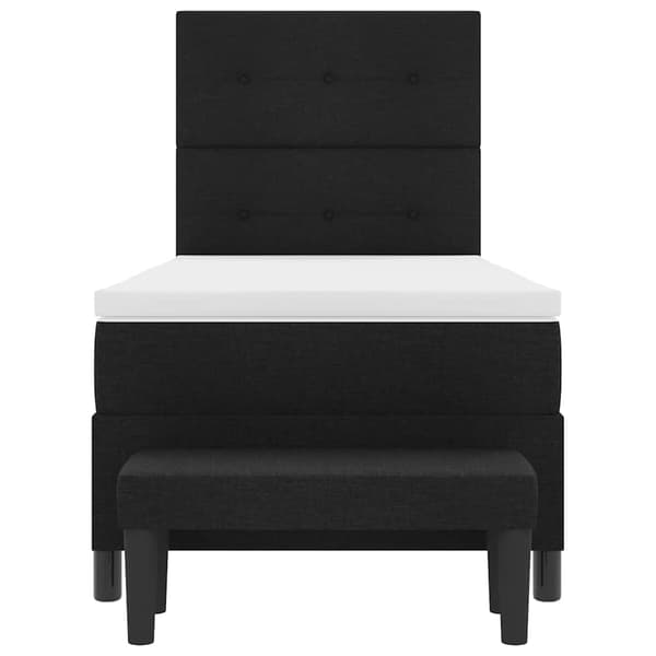 vidaXL Box spring seng med madras Sort 100 x 200 cm Stof