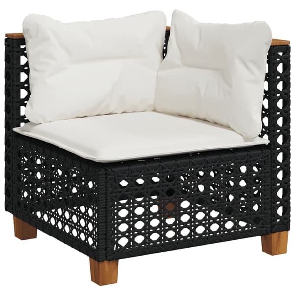 vidaXL sofasæt til haven 10 dele med hynder polyrattan sort