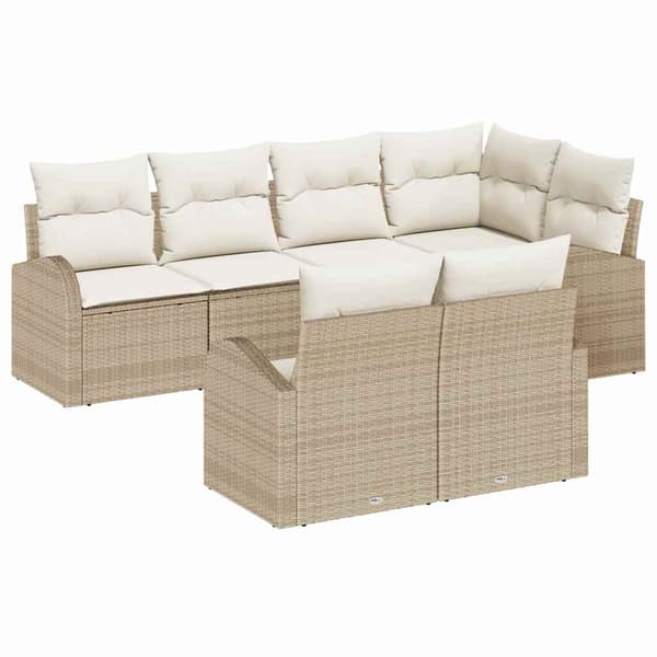 vidaXL Havesofa Sæt Beige polyrattan