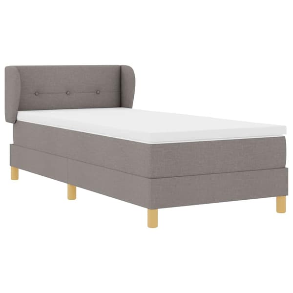 vidaXL Box spring seng med madras Gråbrun 100 x 200 cm Stof