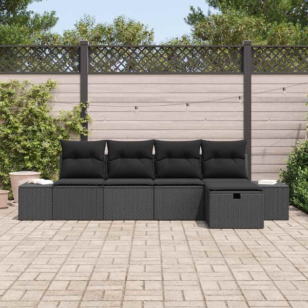 vidaXL Sofa Sæt med pude 6 pcs polyrattan