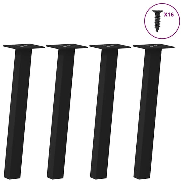 vidaXL sofabordsben 4 stk. sort 42 cm stål