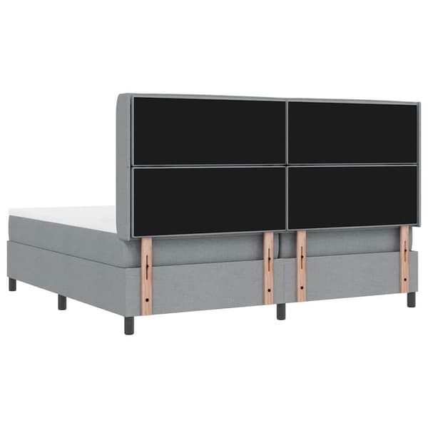 vidaXL Box spring seng med madras Lysegrå 200 x 200 cm Stof
