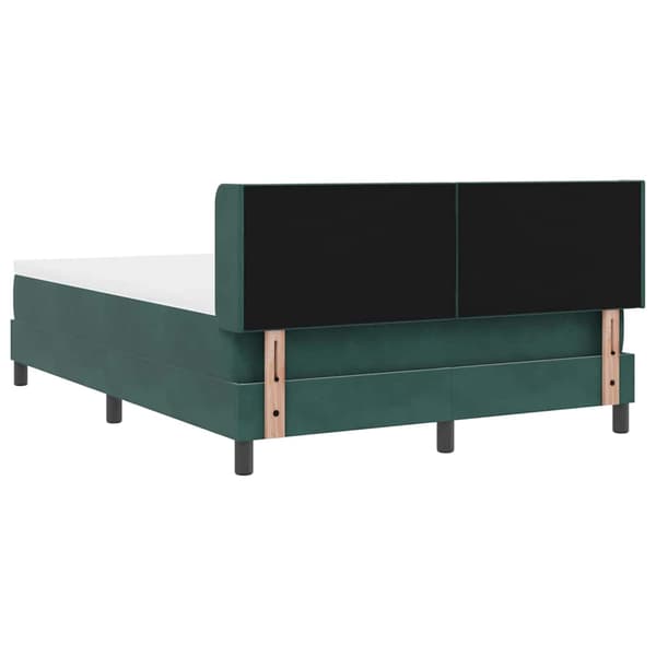 vidaXL Box spring seng med madras Mørkegrøn 200 x 140 cm Polyester
