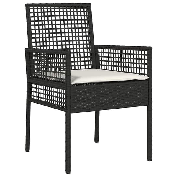 vidaXL Have Spisebordssæt 5 pcs Sort polyrattan