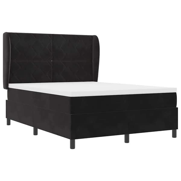 vidaXL Box spring seng med madras Sort 200 x 140 cm Polyester