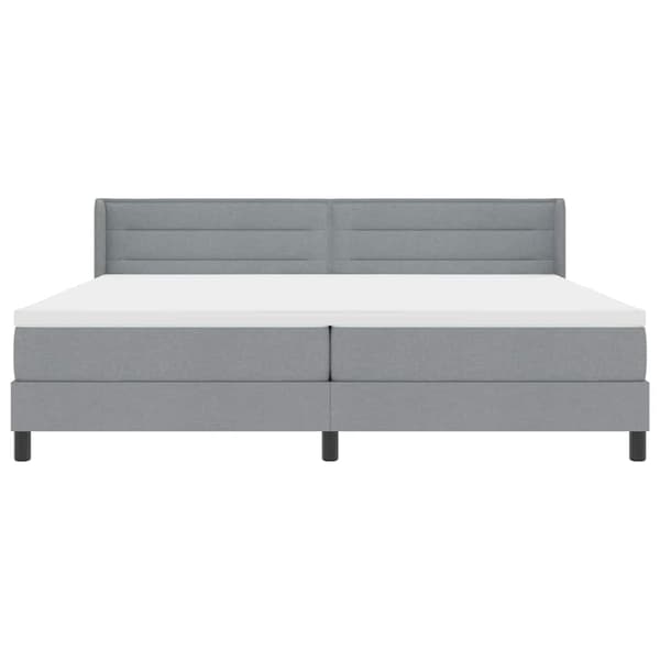 vidaXL Box spring seng med madras Lysegrå 200 x 200 cm Polyester