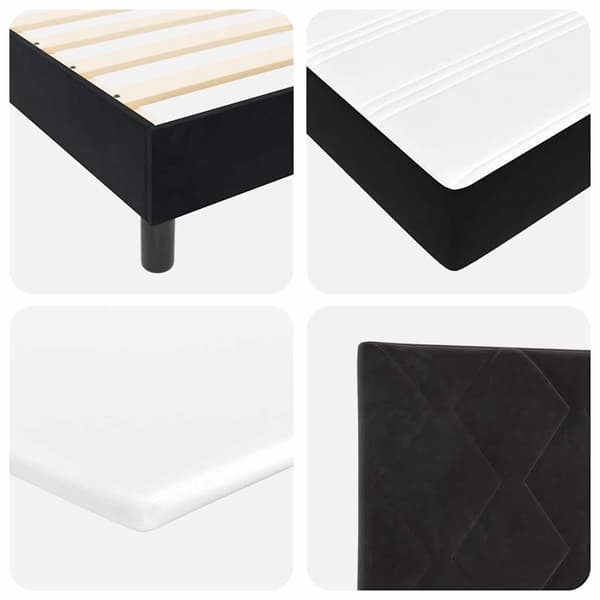 vidaXL Box spring seng med madras Sort 200 x 200 cm Polyester