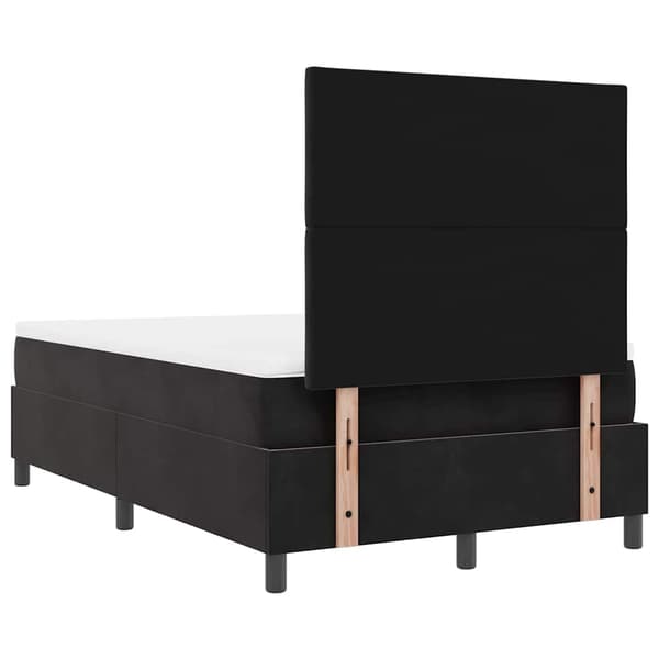 vidaXL LED Box Spring Bed med madras Sort 120 x 200 cm Stof